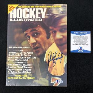 Phil Esposito Signed Boston Bruins 1974 Hockey Illustrated Magazine Beckett COA