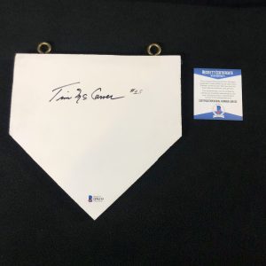 Tim McCarver Signed St Louis Cardinals 8" Mini Home Plate Beckett COA