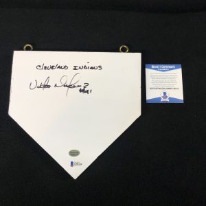 Victor Martinez Signed Cleveland Indians 8" Mini Home Plate Beckett COA