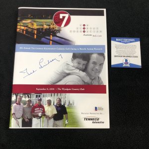 Ted Lindsay Signed Foundation Golf Outing Program Beckett COA Detroit Red Wings