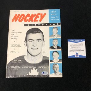 Tod Sloan Signed Toronto Maple Leafs 1956 Hockey Pictorial Magazine Beckett COA
