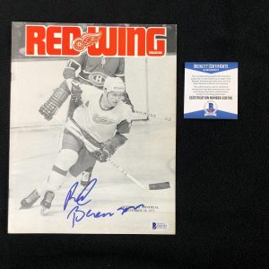 Red Berenson Signed Detroit Red Wings 1971 Game Program Beckett COA Michigan