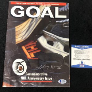 Johnny Bower Signed NHL 75th Goal Magazine Toronto Maple Leafs Beckett COA