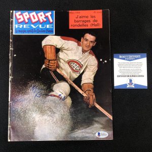 Marcel Bonin Signed Montreal Canadiens Sport Revue Magazine Beckett COA