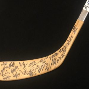 2015-16 Providence Bruins Team Signed Stick Colby Cave Boston Bruins Oilers JSA