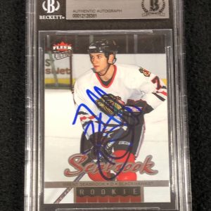 Brent Seabrook Signed 2005/06 Fleer Ultra Rookie Card #209 Beckett Certified