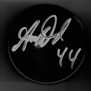 Aaron Ward Signed Blank Puck Detroit Red Wings Carolina Hurricanes NY Rangers