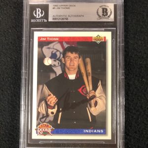 Jim Thome Signed 1992 Upper Deck Card #5 Beckett Certified