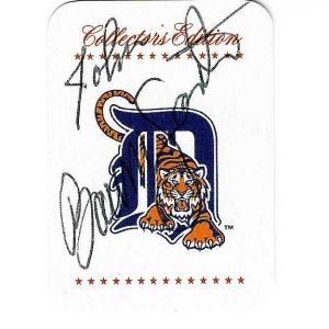 John Baumgartner Signed Detroit Tigers Mini 4 Of Spades Mini Playing Card