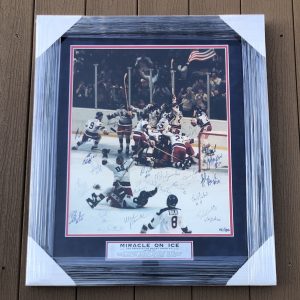 1980 Miracle On Ice Hockey Team Signed Framed 16x20 Photo BAS COA Herb Brooks