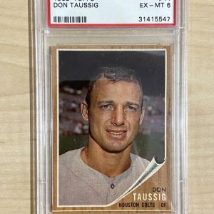 1962TOPPS DON TAUSSIG HOUSTON COLTS #44 EX-MT PSA 6