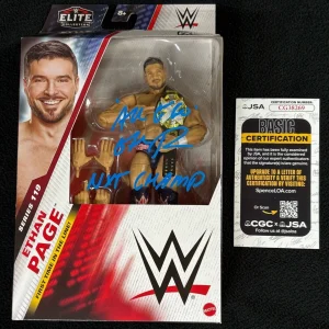 Ethan Page Signed & Inscribed NXT Champion WWE Elite Action Figure JSA COA
