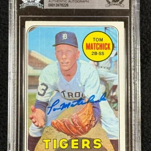 Tom Matchick Signed 1969 Topps Card #344 BAS Certified Detroit Tigers