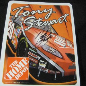 JSA TONY STEWART Signed HOME DEPOT Metal Sign PROOF