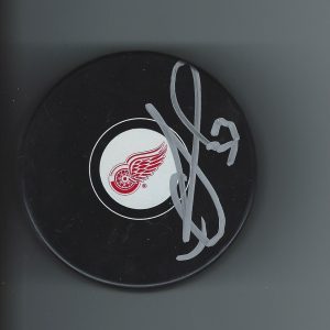 Yves RACINE Signed DETROIT RED WINGS Puck