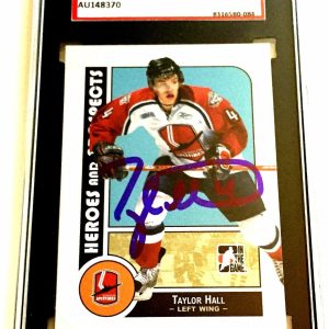 TAYLOR HALL SIGNED 2008/09 HEROES AND PROSPECTS CARD #58 SGC AUTHENTICATED