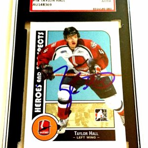 TAYLOR HALL SIGNED 2008/09 HEROES AND PROSPECTS CARD #58 SGC AUTHENTICATED