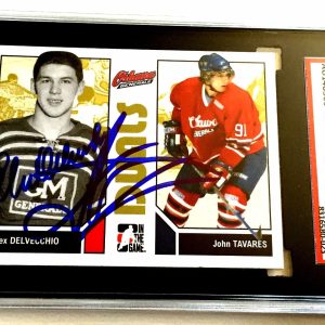 ALEX DELVECCHIO JOHN TAVARES SIGNED 2007-08 HEROES PROSPECTS CARD SGC AUTHENTIC