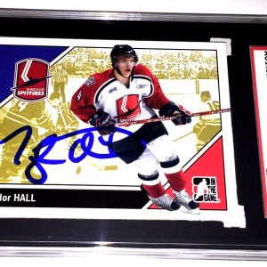 TAYLOR HALL SIGNED 2007/08 HEROES AND PROSPECTS CARD #187 SGC AUTHENTICATED