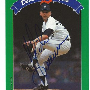 MIKE HENNEMAN SIGNED DETROIT TIGERS 1990 KROGER CARD