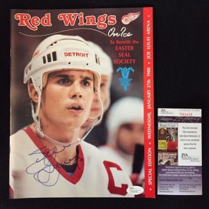 Steve Yzerman Signed Vintage Detroit Red Wings 1988 Game Program JSA Certified