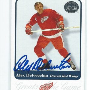 Alex Delvecchio Signed 2001/02 Fleer Greats Of The Game Card #40