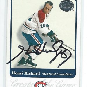 Henri Richard Signed 2003/04 Fleer Greats Of The Game Card #13