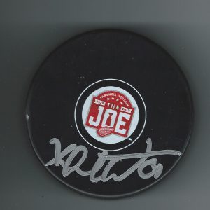 Xavier Ouellet Signed Detroit Red Wings Joe Louis Arena JLA Final Season Puck
