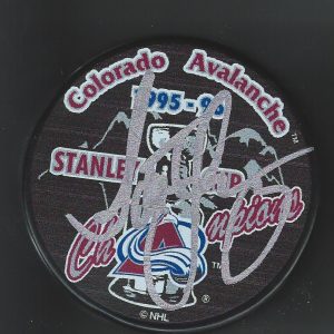 Scott Young Signed Colorado Avalanche 1996 Stanley Cup Champions Puck