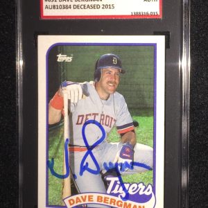 DAVE BERGMAN SIGNED 1989 TOPPS DETROIT TIGERS CARD #631 SGC AUTHENTICATED