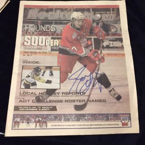 Josh Godfrey Signed Hockey Now Magazine Soo Greyhounds Coventry Blaze