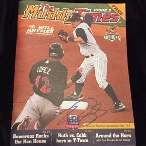 Will Rhymes Signed Toledo Mud Hens Muddy Times Magazine Detroit Tigers