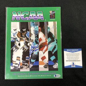 Red Berenson Signed 1996 Frozen Four Program Michigan Championship Beckett COA