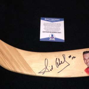 Sid Abel Signed Detroit Red Wings Hand Painted Litho Hockey Stick Beckett COA