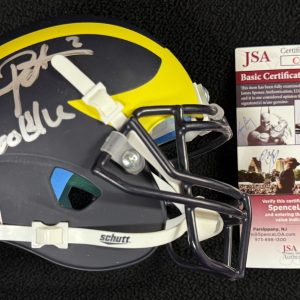 Shea Patterson Signed Michigan Wolverines Matte Schutt Mini Helmet JSA COA