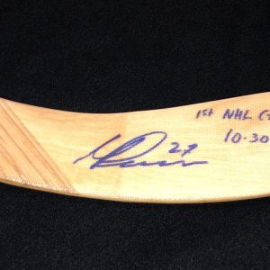Michael Rasmussen Signed & Inscribed 1st NHL Goal & Date Detroit Red Wings Stick