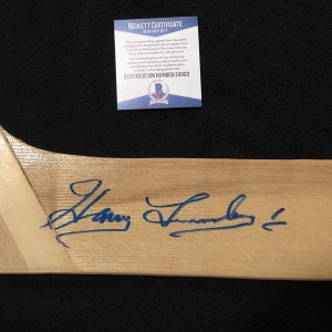 Harry Lumley Signed Detroit Red Wings Northland Stick Beckett COA Maple Leafs