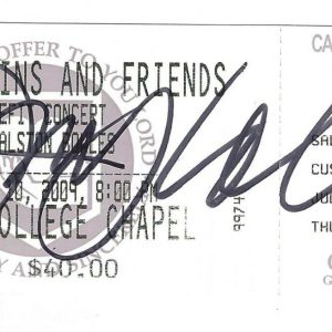 Judy Collins Signed 2009 Benefit Concert Full Ticket