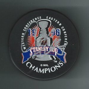 Aaron Miller Signed Colorado Avalanche 1996 Stanley Cup Champions Logo Puck