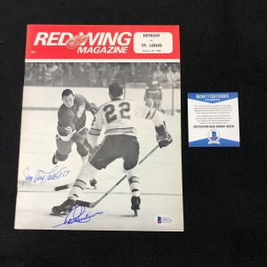 Paul Henderson & Jean Guy Talbot Signed Detroit Red Wings Program Beckett COA
