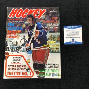 Phil Esposito Signed New York Rangers Hockey Pictorial Beckett COA