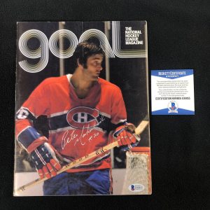 Pete Mahovlich Signed Montreal Canadiens GOAL Magazine Beckett COA