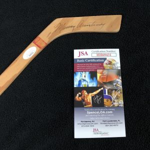 Murray Armstrong Signed Vintage Wood Mini Stick Denver Pioneers Coach JSA COA