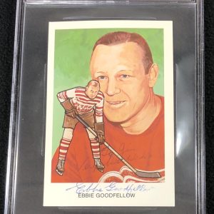 Ebbie Goodfellow Signed 1983 Hockey Hall Of Fame Postcard Beckett Certified