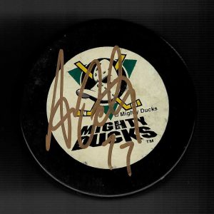 Adam Oates Signed Anaheim Mighty Ducks Puck