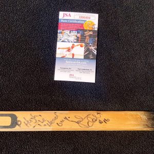John Chabot Signed & Inscribed "To Hugh The "Head" Guy" Game Used Stick JSA COA