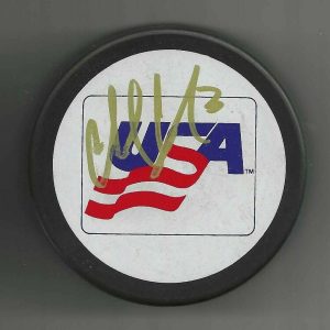 Charlie Coyle Signed USA Hockey Puck Boston Bruins Minnesota Wild
