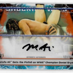Mustafa Ali 2020 Topps WWE Chrome Shocking Wins Autograph Card SWA-MA 02/25