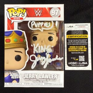 Jerry "The King" Lawler Signed "Puppies" WWE Funko Pop Figure #97 JSA COA