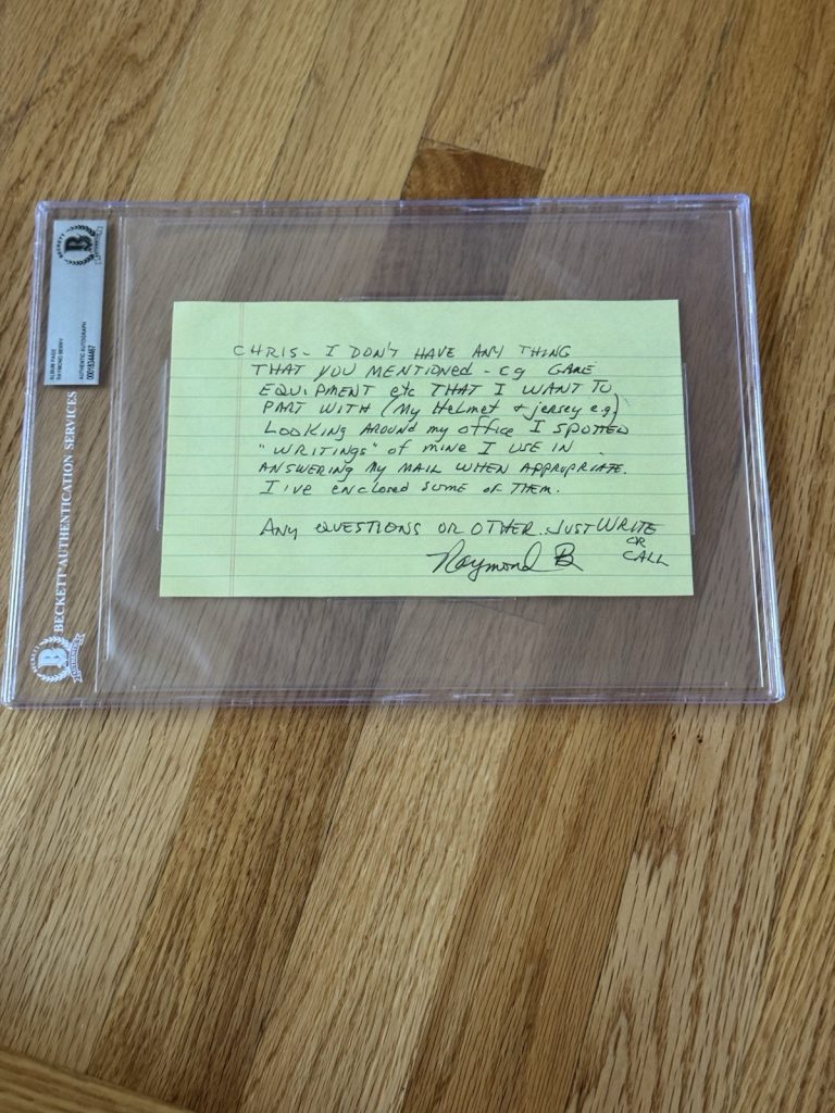 Rare Autograph Letter SIGNED Raymond Berry Baltimore Colts Football Beckett Slab